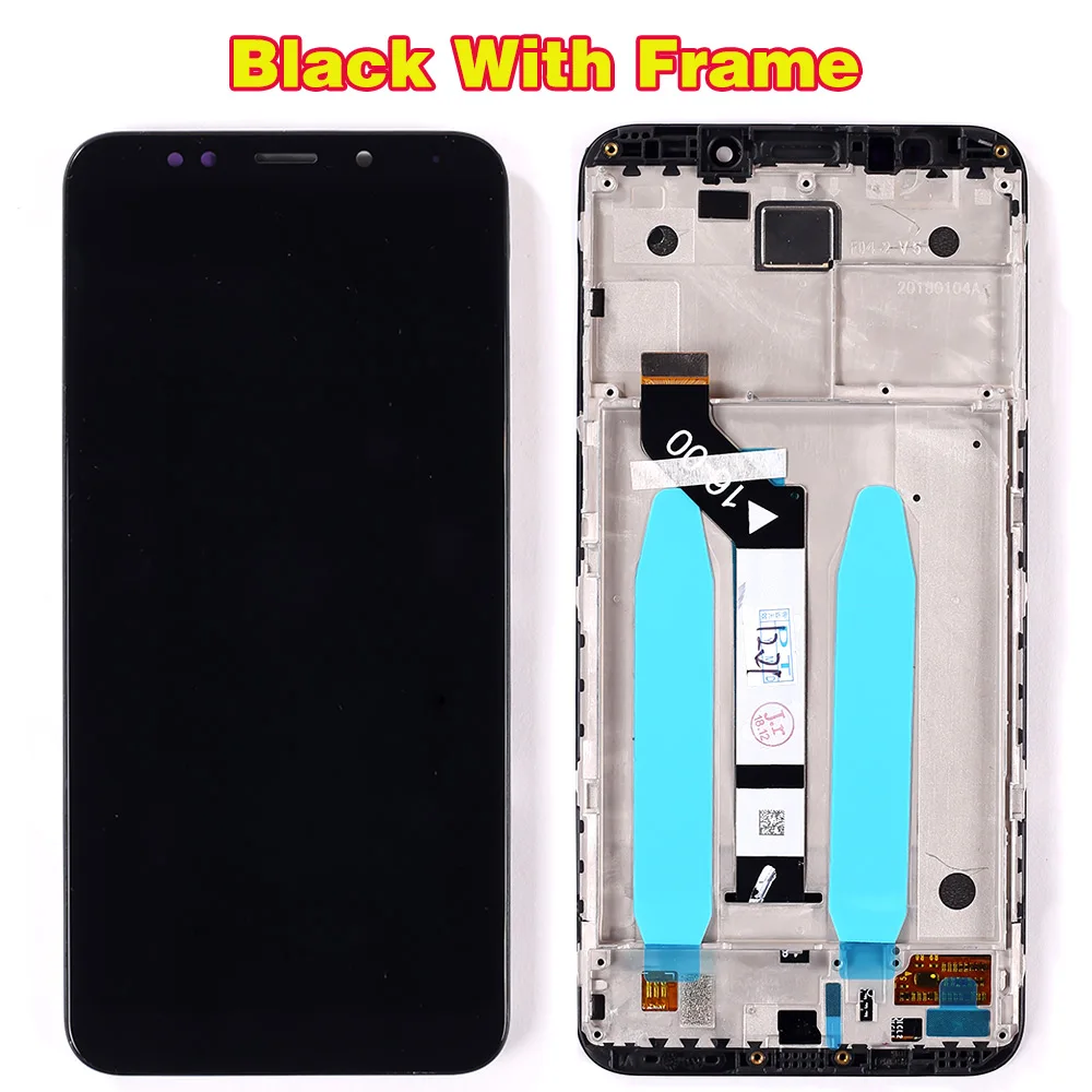 Black with Frame Протестированный ЖК-дисплей для Xiaomi Redmi 5 Plus, дигитайзер в сборе, сенсорный экран с олеофобным покрытием, 10 мультитач - Цвет: Black with Frame