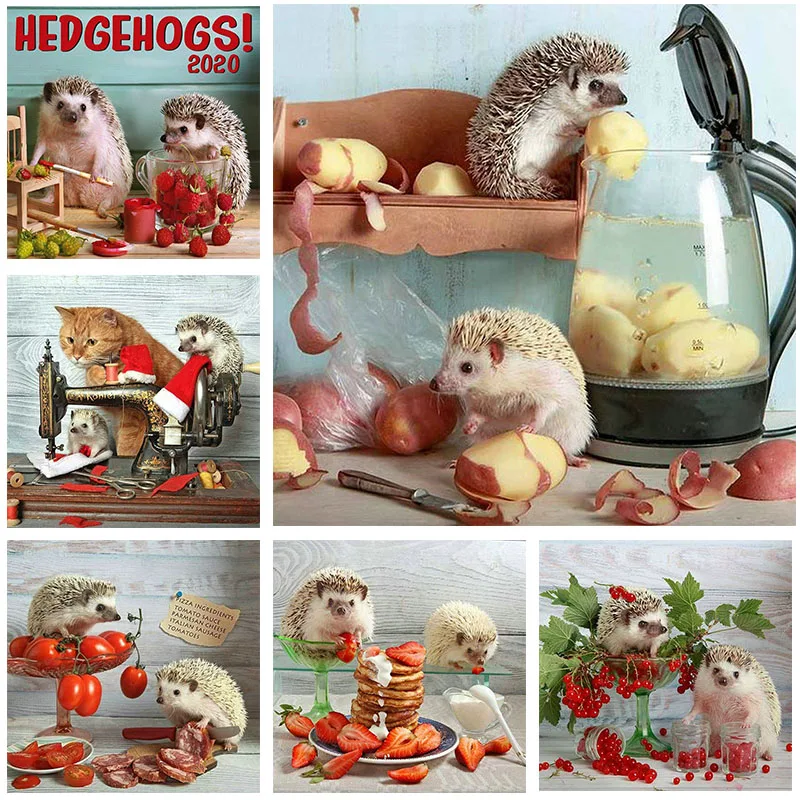 5D алмазная вышивка сделай сам картина с изображением милой плиты ежика