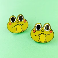 cute frog hard enamel pin cartoon frog lapel backpack metal badge brooch fashion accessories collects gift
