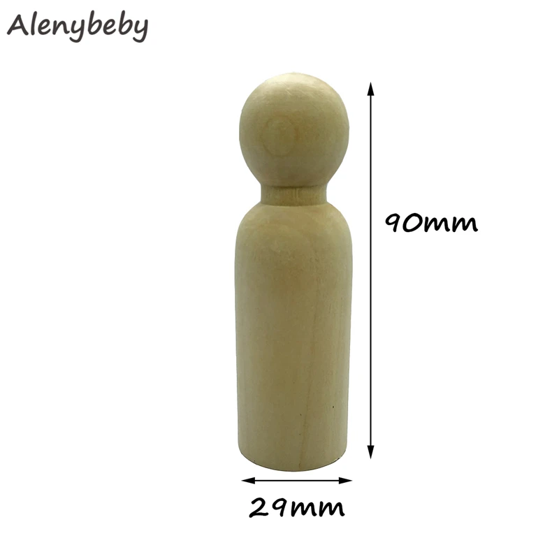 10pcs 90mm man Необработанные деревянные колышки для кукол 90 мм крошечные куклы тело люди украшения DIY простой пустой натуральный свадебный торт невесты/жениха фигурки - Цвет: 10pcs 90mm man