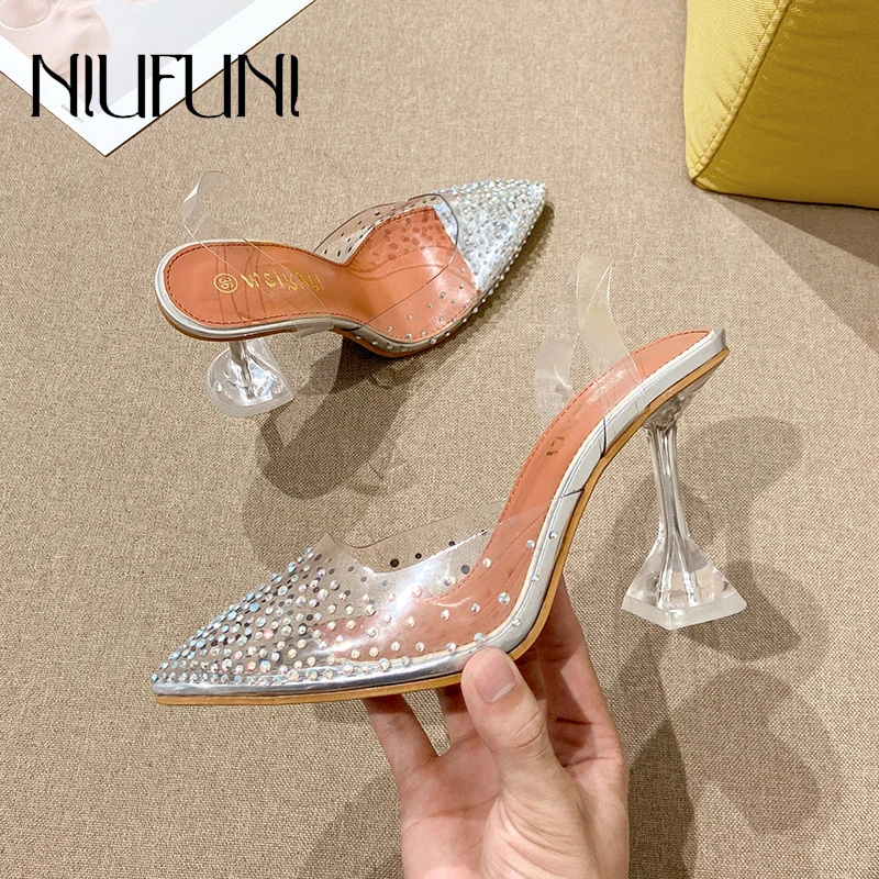 

Летние пикантные прозрачные эластичные ремни с острым носком с украшением в виде кристаллов на каблуке; Прозрачные женские туфли-лодочки на высоком каблуке с сандалии стразы сандалии в гладиаторском стиле женская обувь