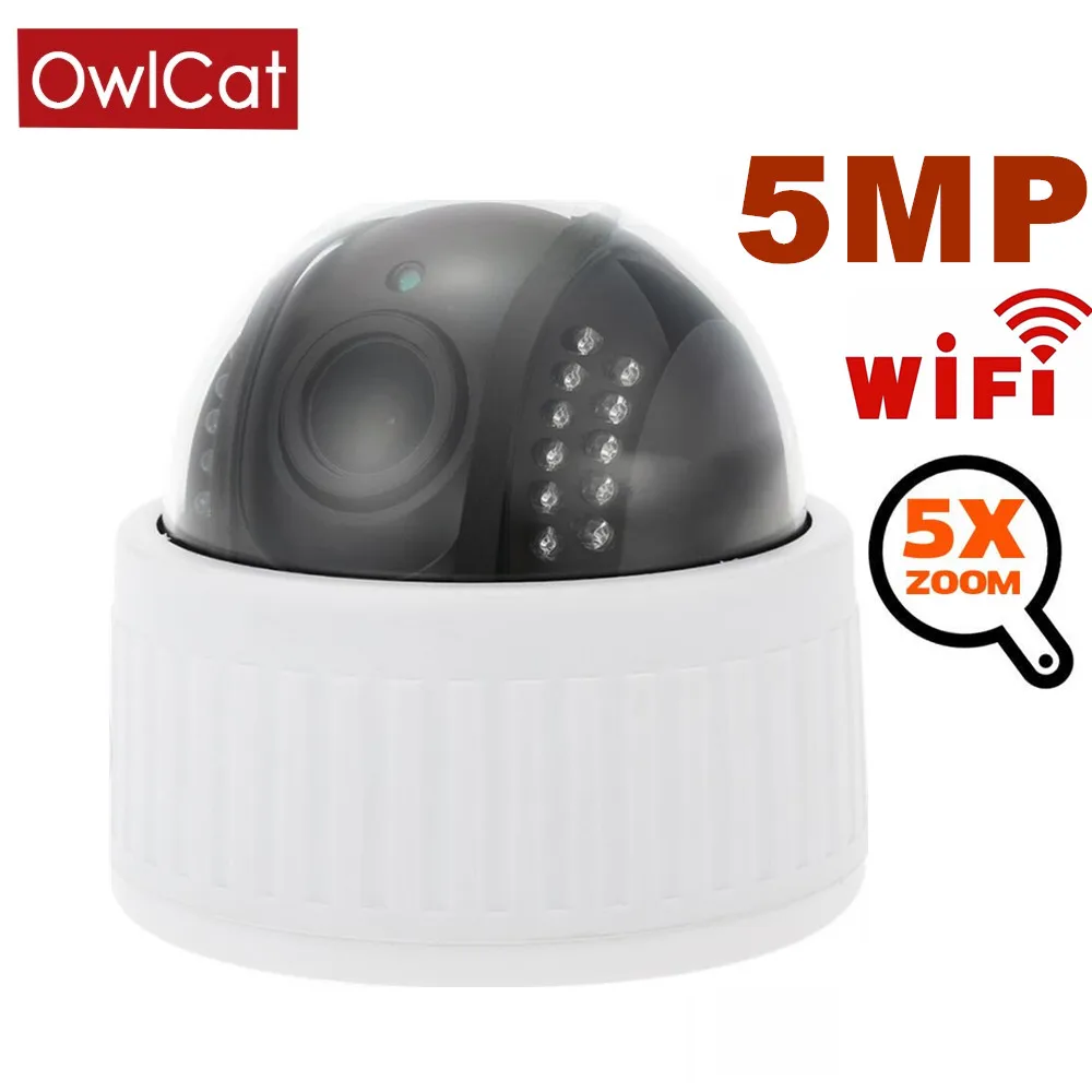 OwlCat HD 2MP 5MP Беспроводная ip-камера PTZ 5X зум Аудио Микрофон sd-карта IR домашняя охранная CCTV сетевая камера с wifi
