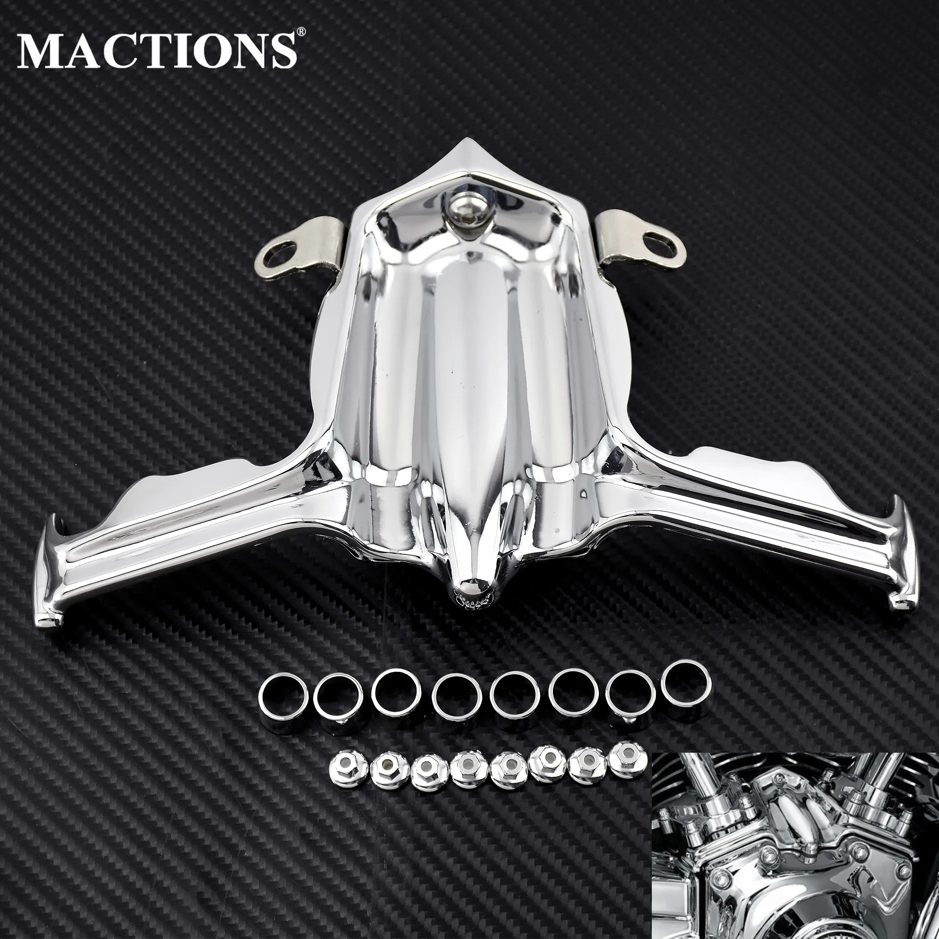

Motorcycle Chrome Tappet Lifter Block Accent Cover For Harley Twin Cam Engine Touring Dyna Street Bob Electra Glide Fat Bob FLHR