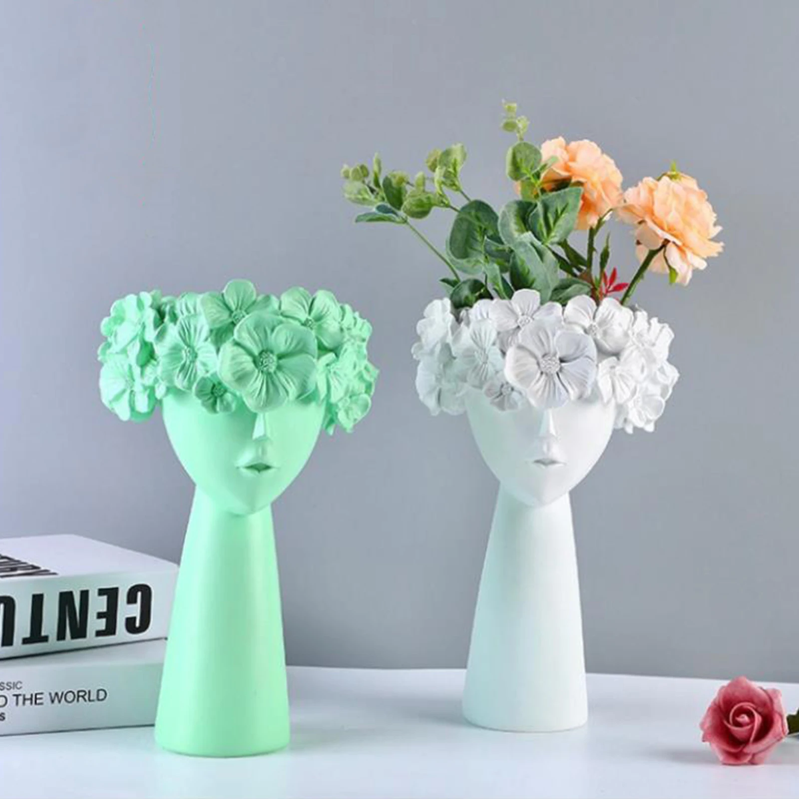 

Vase Home Ornaments Flower Arrangement Cute Girl Crafts Nordic Style Fairy Resin Storage Organizer
