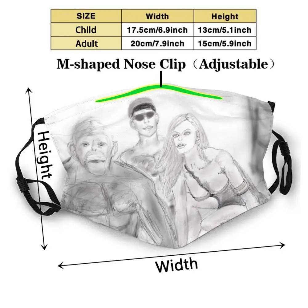 Маска для лица Caitlin с фильтром от пыли мужчин женщин детей девочек мальчиков
