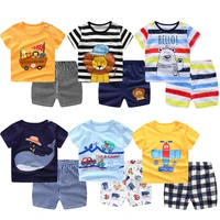 baby boy clothes outfit short sleeve suit cotton girls boys summer clothes toddler sets children kids t shirt for 0 3year