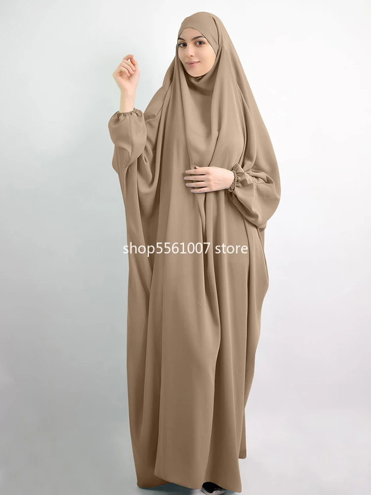 Ramadan One Piece Prayer Abaya Dress Jilbab Hijab Dresses Kaftan Hooded Robe Headcover Long Khimar Modest Islam Dubai Clothes |