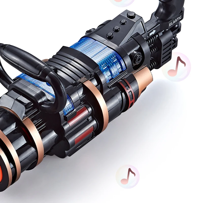 

Summer Swimming Pool Toys Gatling Bubble Machine Electric Sound And Light Automatic Bubble Blower Maker Gun Kids Outdoor Toys