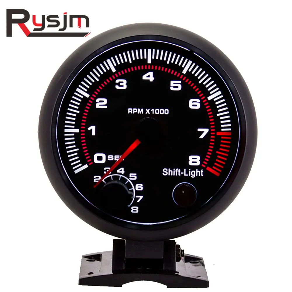 Черный тахометр с красным рычажным Светильник Универсальный 3 75 дюйма 95 мм 12 В