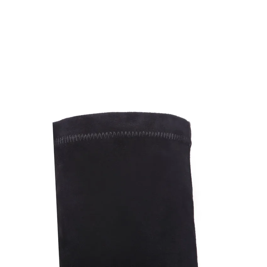 QUTAA/ г. Женские сапоги до колена модная зимняя обувь на платформе из коровьей кожи и искусственной кожи на высоком квадратном каблуке женские мотоциклетные ботинки, большой размер 34-39