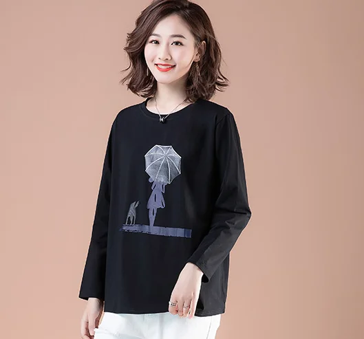

printing sweater autumn and winter new women's thickening plus velvet hooded cartoon one