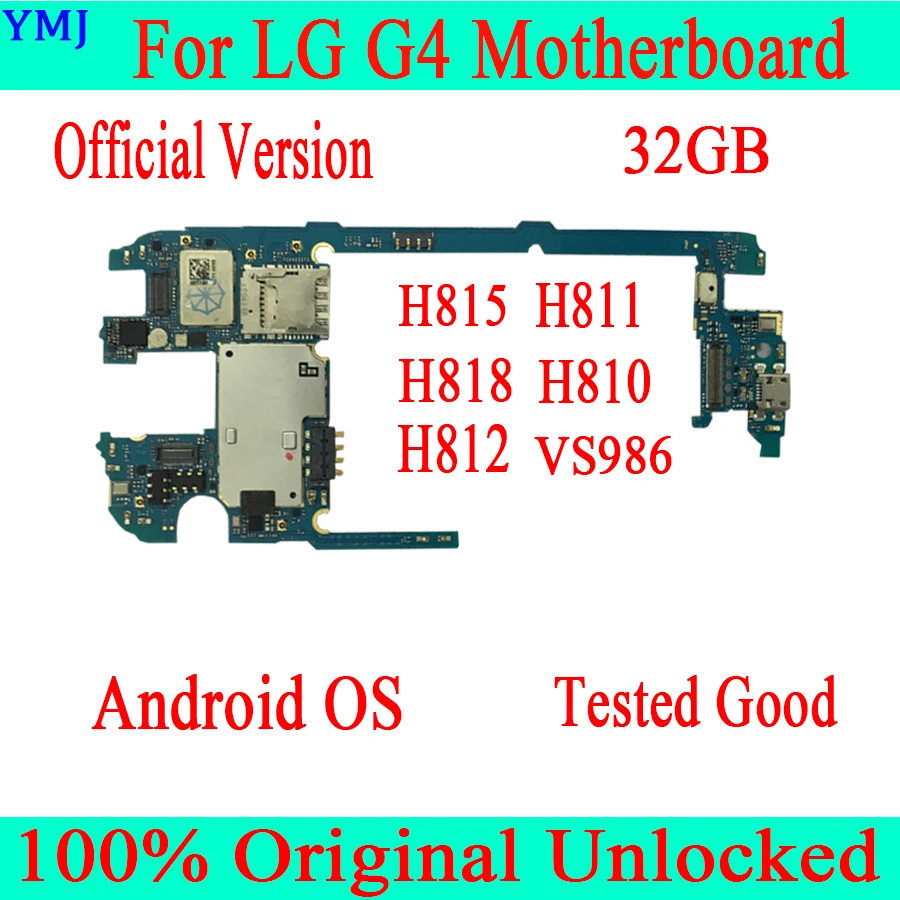 Оригинальная разблокированная материнская плата 32 ГБ для LG G4 H815 H811 H810 H812 H818 VS986 с