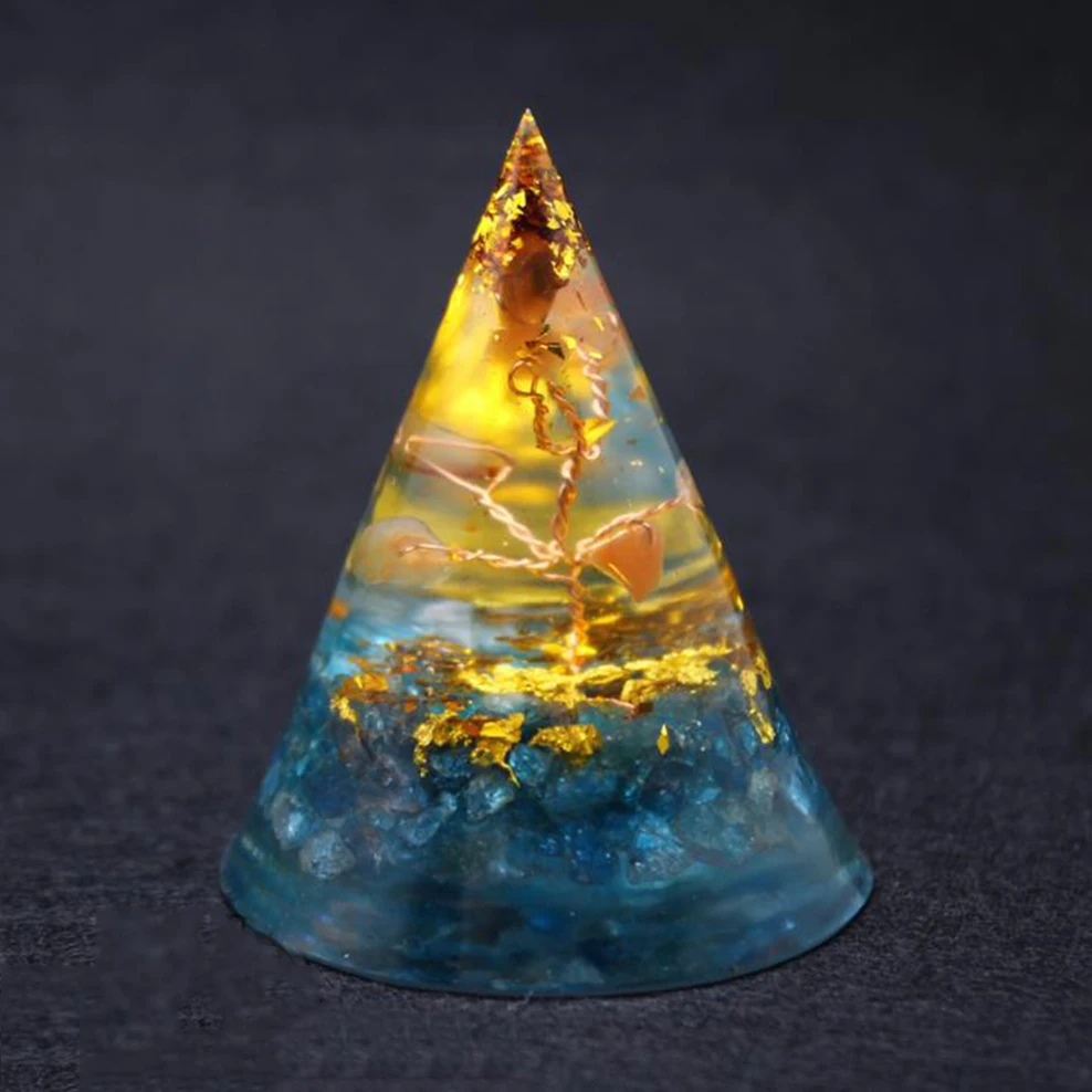 

2PCS Orgone 0rnaments For Reiki Master Conical Crystal Accessories Love Wish Lucky Energy Stone Home Decoration Accessories