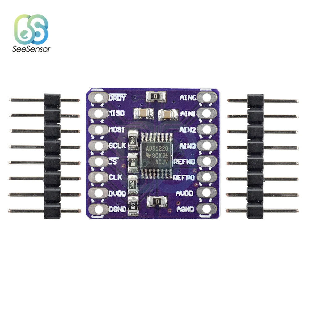 Фонарь ADS1220 ADC A/D модуль преобразователя SPI I2C с низким энергопотреблением 24-битный