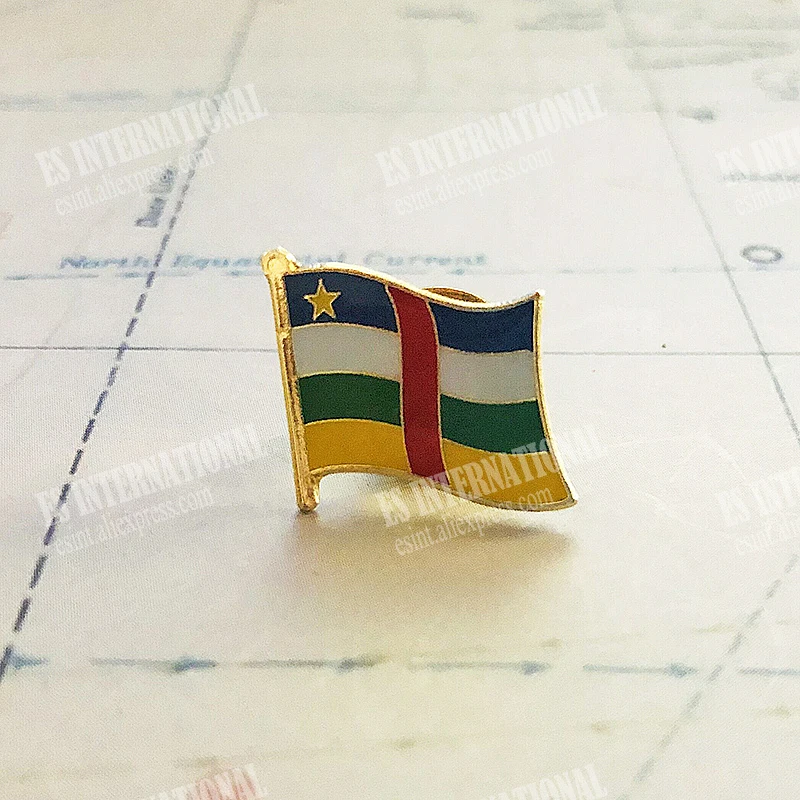 Булавки для лацканов с Центральноафриканским государственным флагом кристаллы