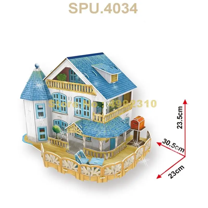 132 шт. сельская вилла кукольный домик девочка светодиодная 3d Бумажная Модальная