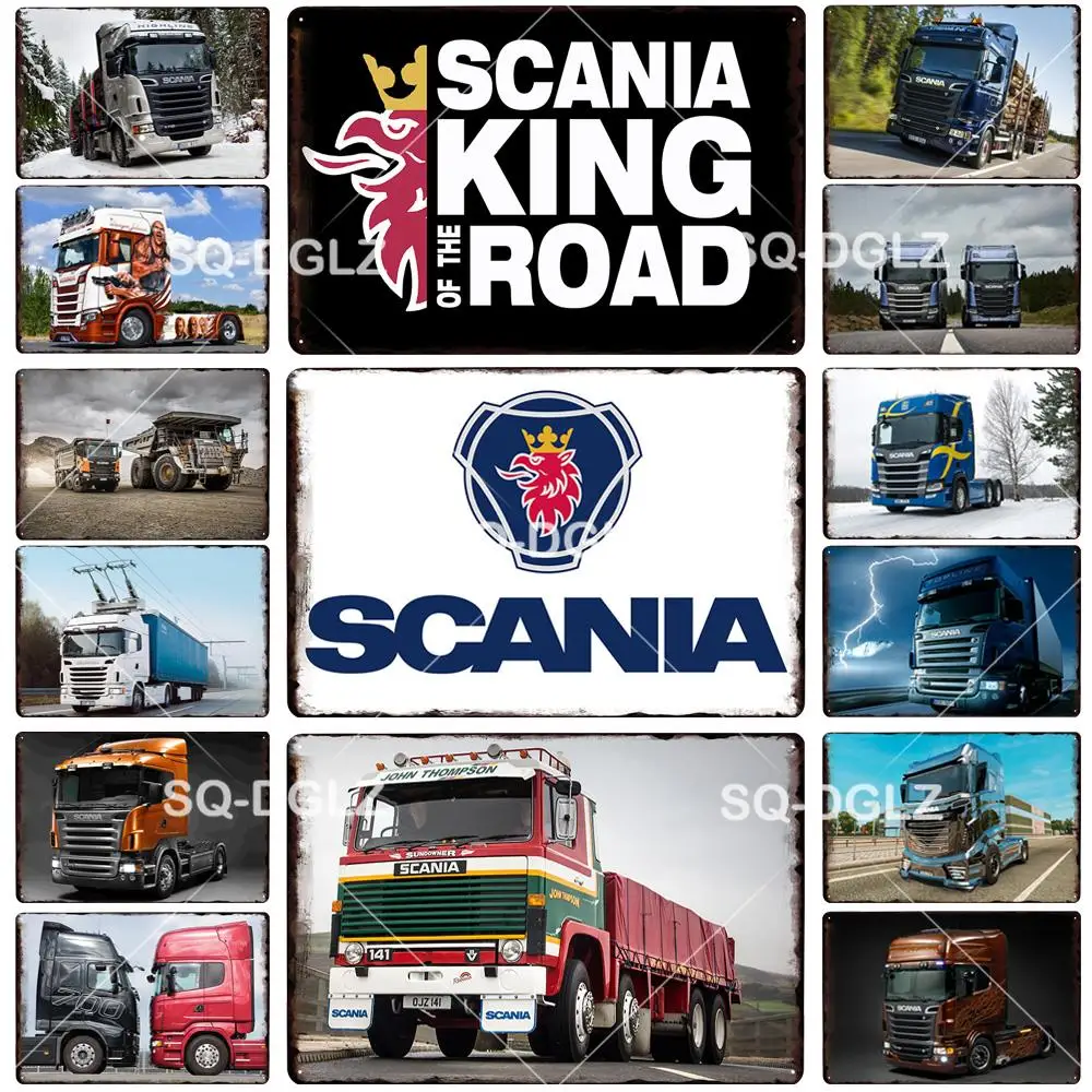 Металлическая табличка Scania металлический винтажный жестяной плакат Настенный