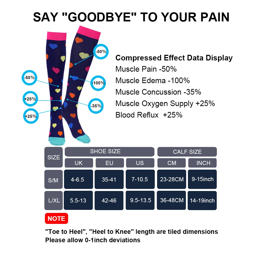 

Compression Socks Marathon Running Sports Socks Men Women 30 Mmhg Knee High for Medical Edema Diabetes Varicose Veins