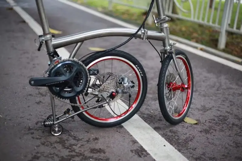 Титановая задняя треугольная вилка для велосипеда Brompton шириной 135 мм и передней вилкой для дискового разрыва шириной 100 мм