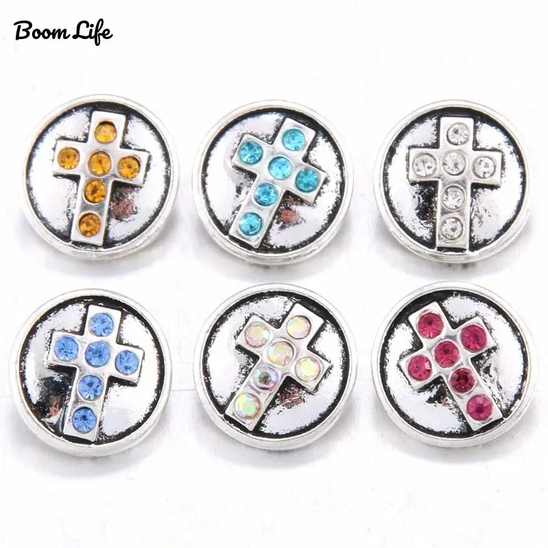 10 шт./лот Вера Крест Застежка Ювелирные изделия 12 мм кнопки со стразами