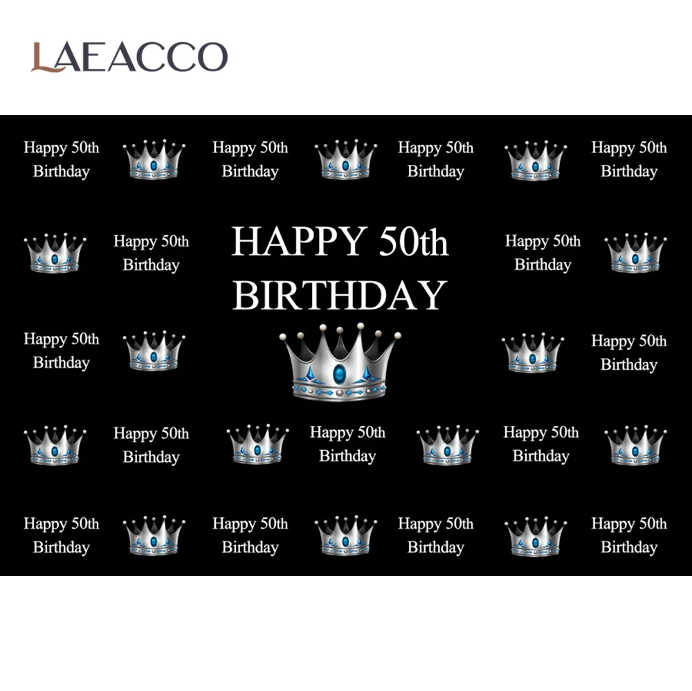 Фото Laeacco с 50 летним днем рождения Серебряная корона сценическая Вечеринка фотография