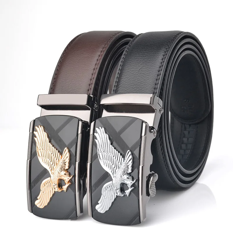 

High Quality Famous Brand Belt Men Top Quality Genuine Luxury Leather Belts for Men,Strap Male Metal Eagle Automatic Buckle