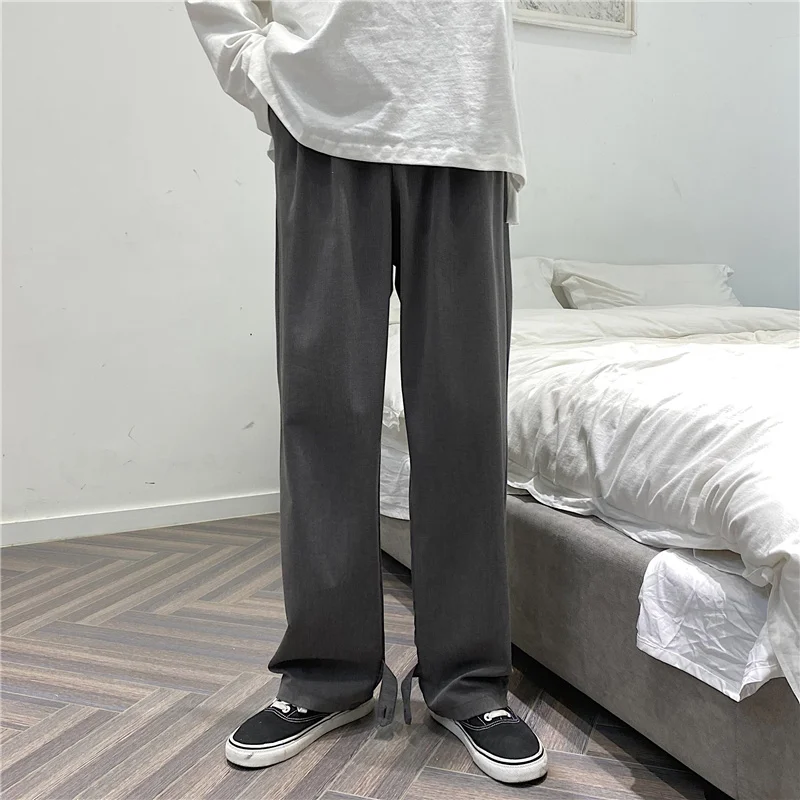 

Summer Drape Suit Pants Men Korean Fashion Loose Casual Pants Men Harajuku Streetwear Straight Wide Leg Pants Mopping Pants Men