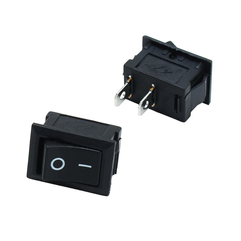 5 шт черный кнопочный мини-переключатель 6A-10A 250V KCD1-101 2Pin оснастки кнопка