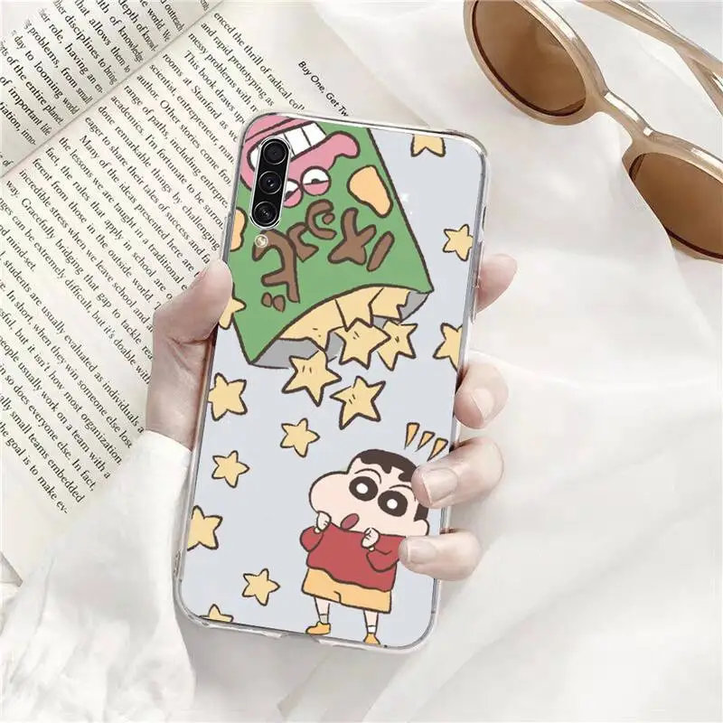 

Anime Cartoon shin-chan Phone Case Transparent For Samsung Galaxy A71 A21s S8 S9 S10 plus note 20 ultra