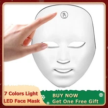 BJI Cordless LED Mask 7 Colors Light LED Facial Mask Skin Rejuvenation Anti-Acne Skin Care Photon Therapy Device Wrinkle Removal