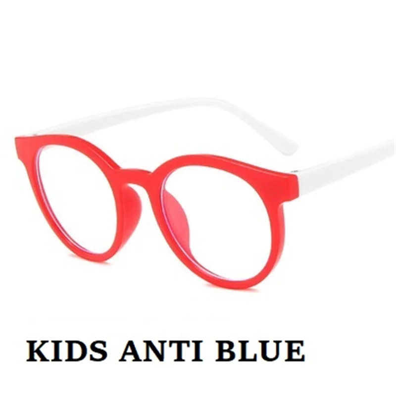 

Оптические очки для детей, безопасные очки, простые зеркальные силиконовые очки с защитой от синего света, оправа для очков, круглая стеклян...