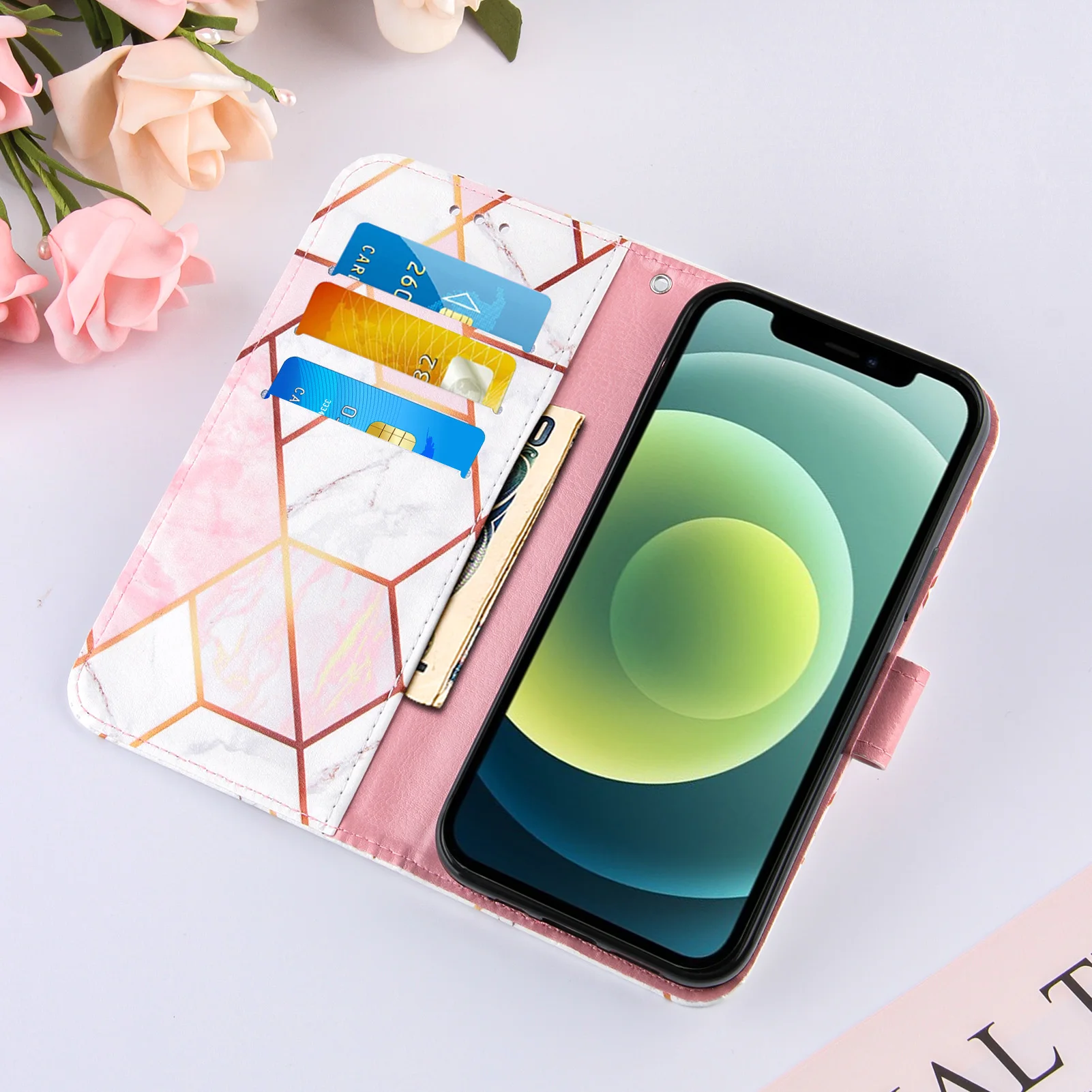 

Luxury Leather Case For iPhone 11 12 Case Marble Wallet Cover For iPhone 12 Pro Max Mini 11 Pro XS Max XR X 6 7 8 Plus SE Case