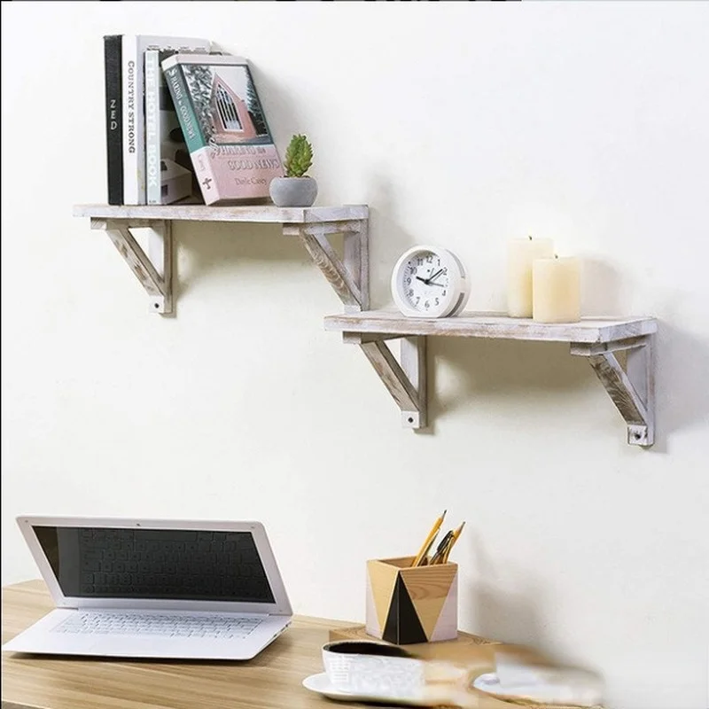 

Simple and Creative Solid Wood Wall Hanging Shelf Bookshelf Nordic Living Room Wall Multi-layer Decoration One-word Partition