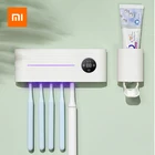 Держатель для зубных щеток Xiaomi UVC с ультрафиолетовой стерилизацией, настенный диспенсер для зубной пасты, аксессуары для ванной комнаты