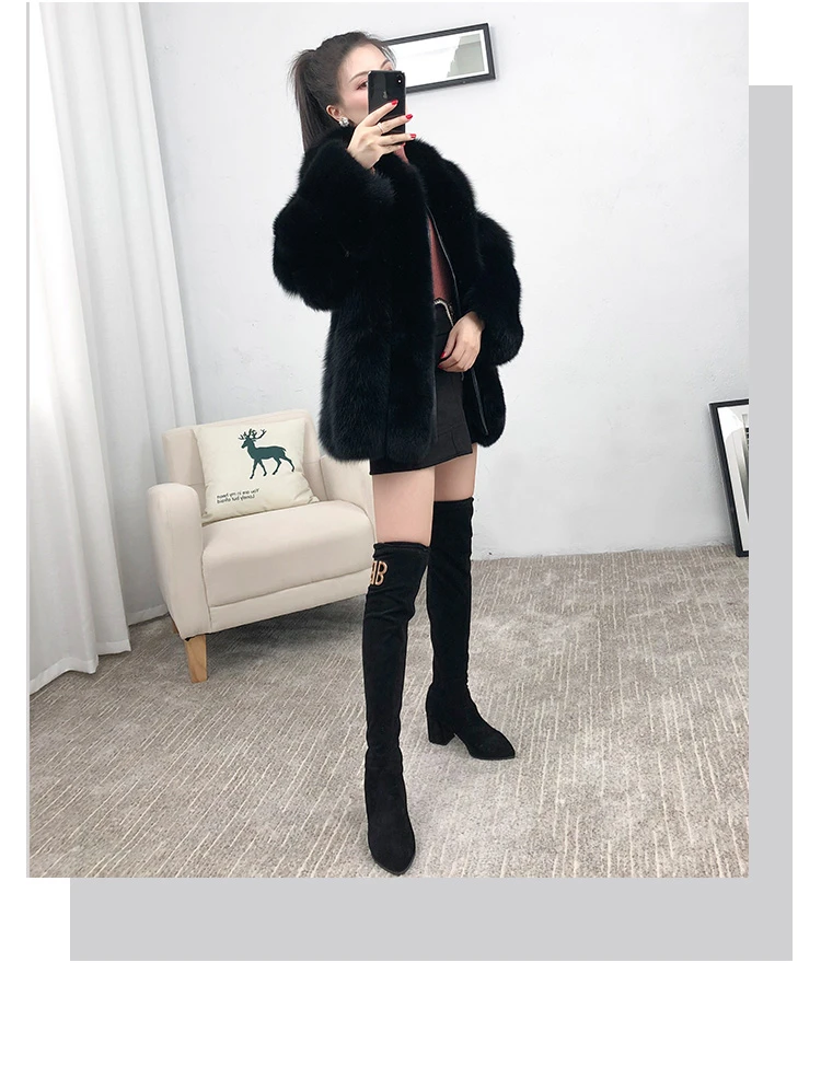 ZDFURS* натуральный мех, Лисий мех, шуба, дизайнерское, для девушек, зимнее, действительно Лисий мех, шуба, съемный, натуральный мех, шуба, Женская