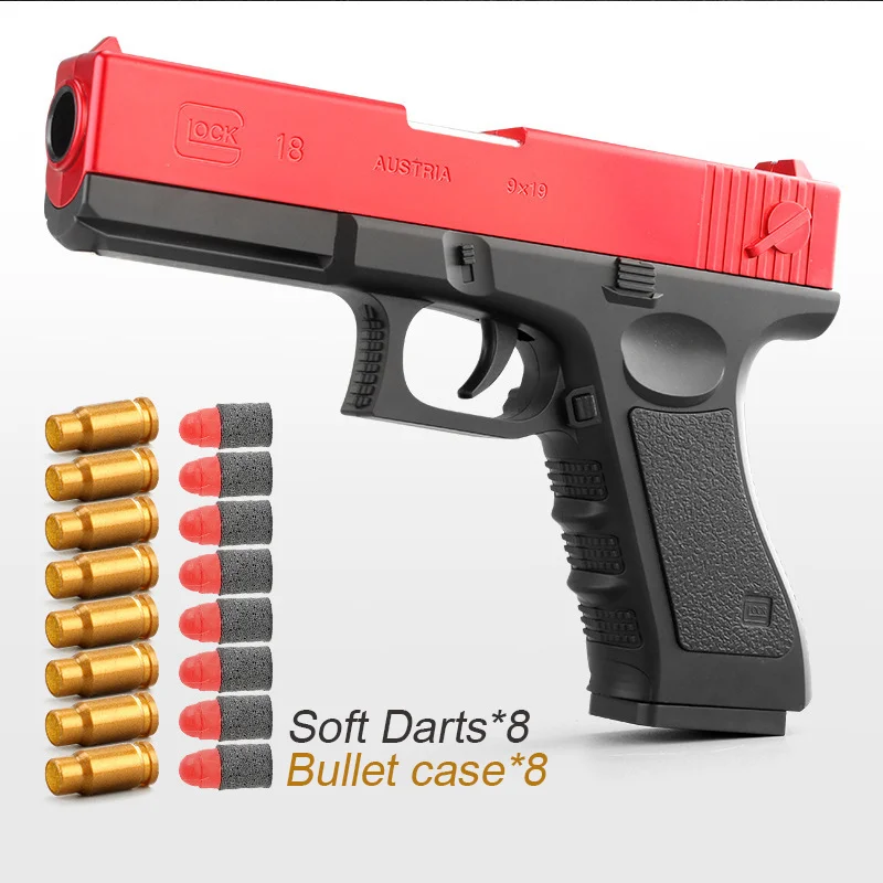 

EVA soft bullet toy gun M1911 Glock children's toy pistol shell throwing soft bullet pistol model outdoor game boy birthday gift