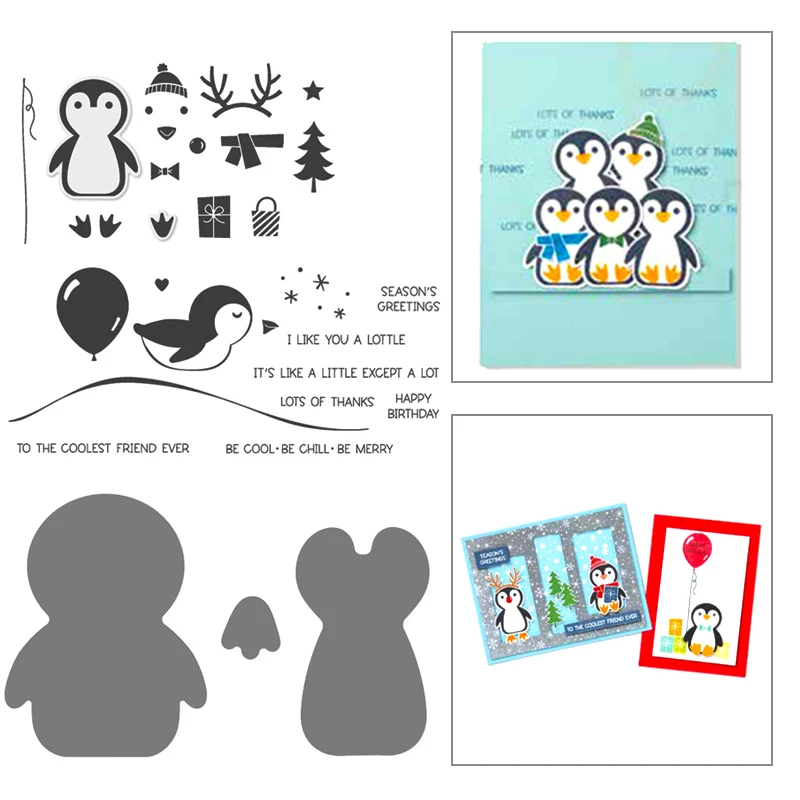 

PENGUIN Die Cutting and Cutting Dies for Cards Clear Stamps and Dies and Stamps Stencils for Decoration Scrapbooking Stamping