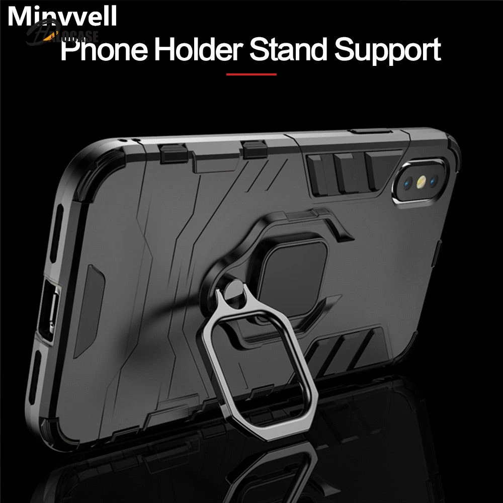 

4 in 1 Shockproof Case for Iphone 5 5S SE2020 6 6S 7 8 Plus XS MAX Case for Iphone 12 11 PRO MAX Magnetic Phone Finger Holders