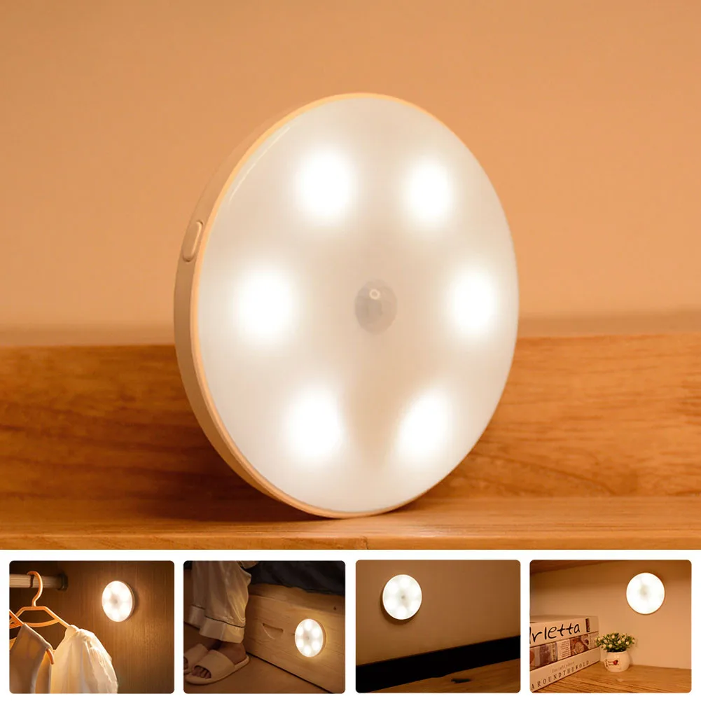 

Sensor Night Light USB Charging Smart LED Lamp For Home Bedroom Kitchen Wardrobe Closet Stairs Corridor Decor Night Lights