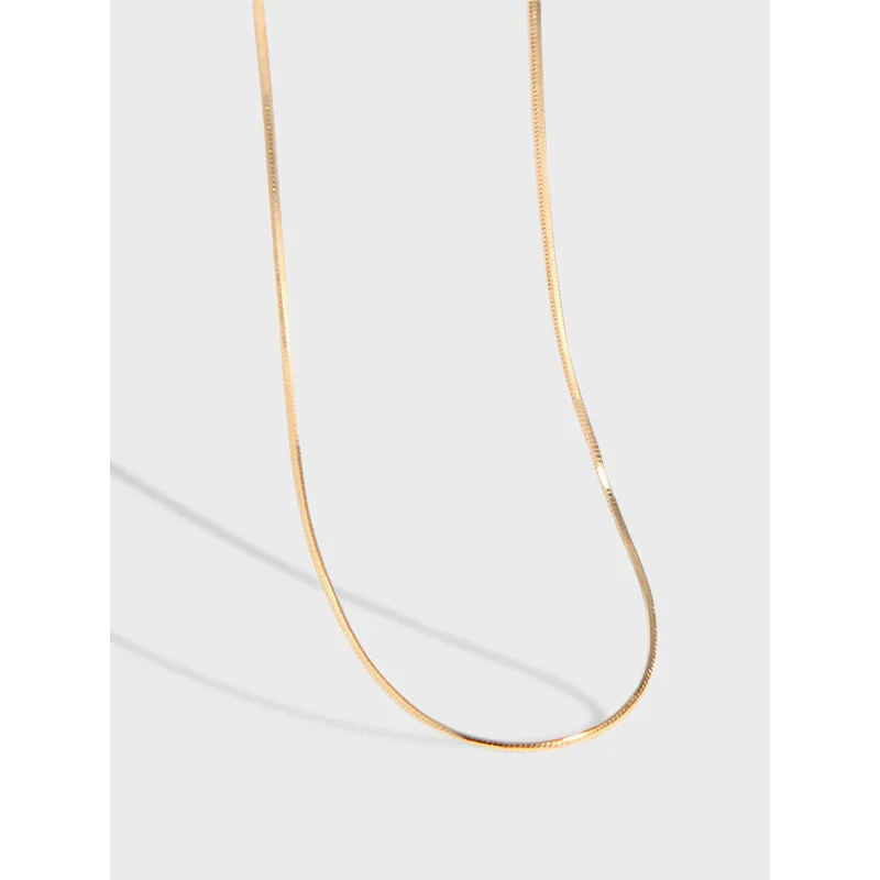 

Korean 100% 925 Sterling Silver Necklace Minimalism Texture Snake Chain Necklace for Women Clavicle Choker Fashion Jewelry