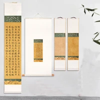 chinese calligraphy small regular script painting special draw blank half raw xuan paper scroll home tea ceremony decoration