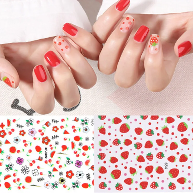 Lootaan мультфильм искусственные фрукты цветы Плюмерия искусство ногтей наклейка