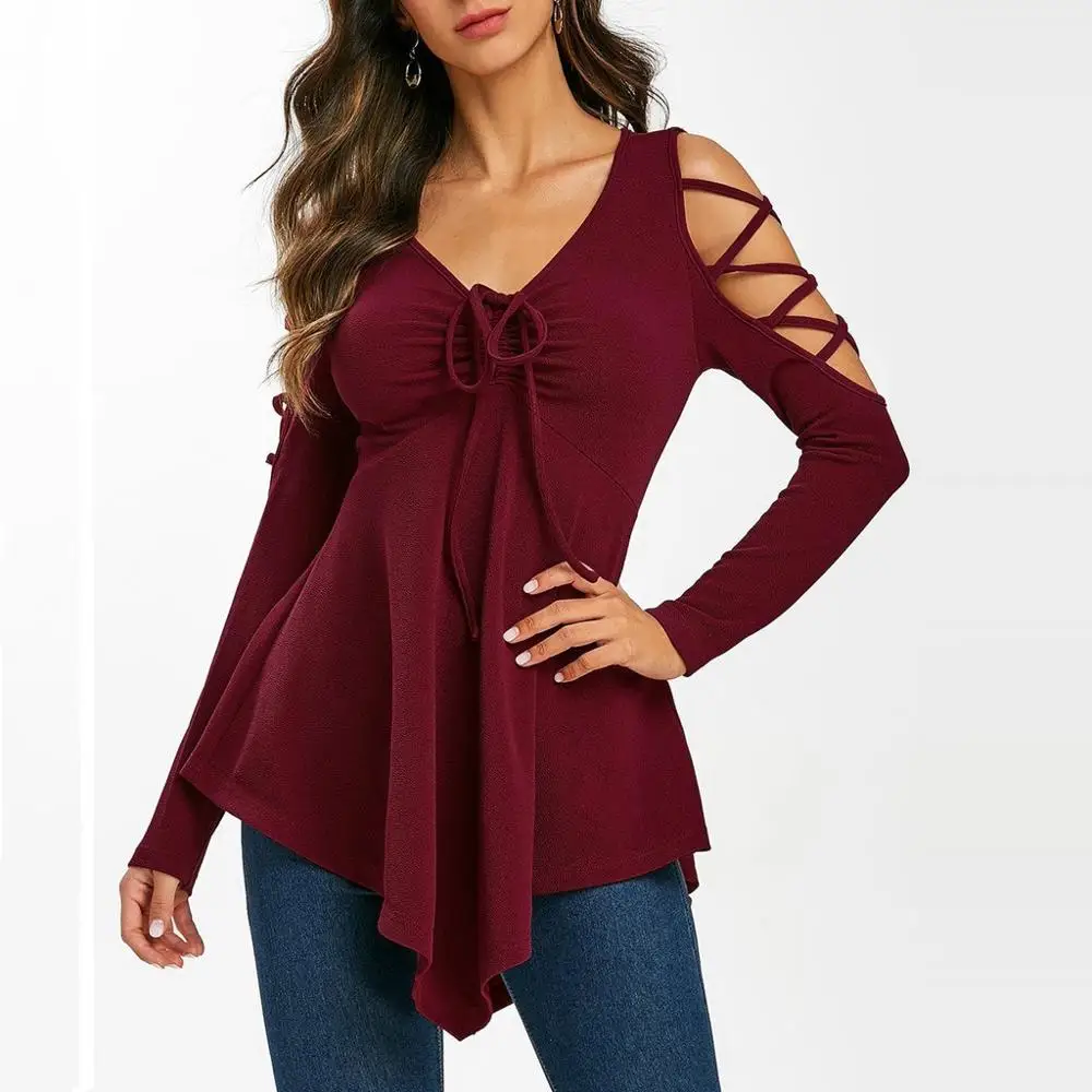 Сексуальные женские топы с открытыми плечами и v-образным вырезом Modis одноцветные