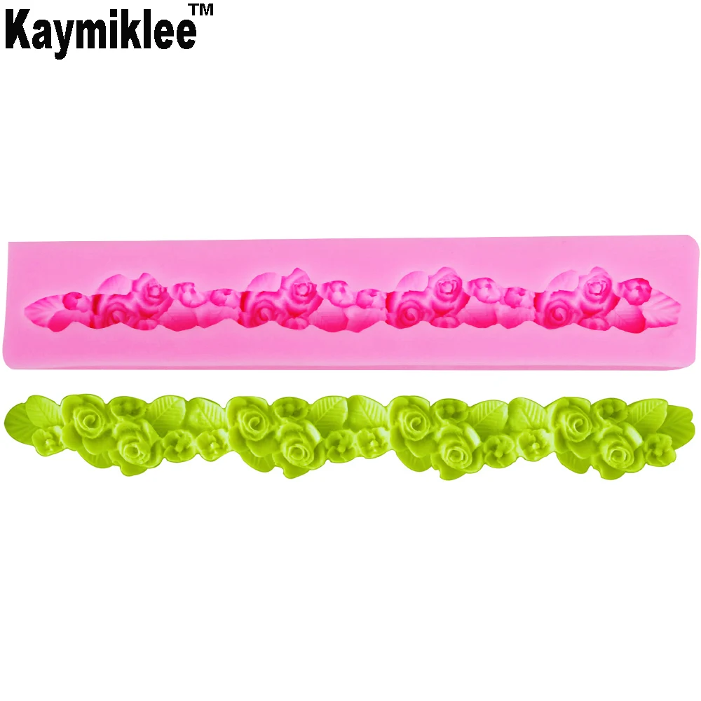 Kaymiklee M709 1 шт. 3D Длинный Лист Розы силиконовая форма для смолы формы глины мастики