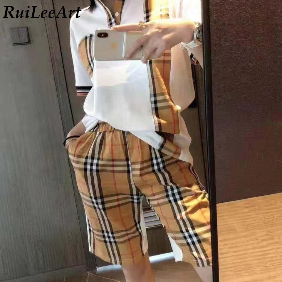 

Fashion Summer 2 Piece Set Lattice Pocket Patchwork Matching Workout T-Shirt+Shorts Stretchy Sporty Sexy Tracksuit Outfits 3XL