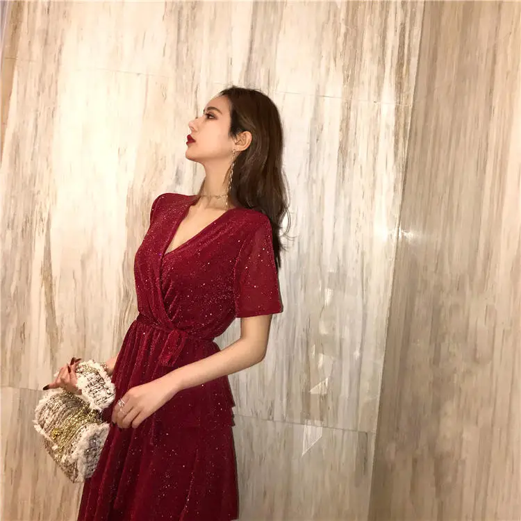 Женская Тюлевая юбка с блестками во французском стиле элегантное приталенное