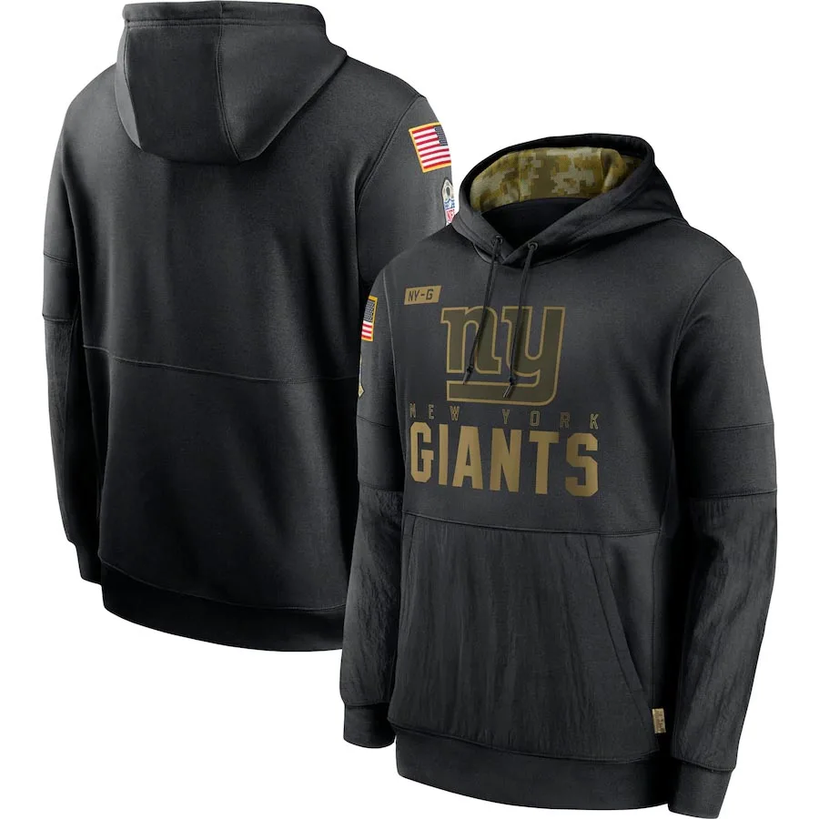 

New York 2020 Salute to Service Giants Men Black Pullover Performance Hoodie