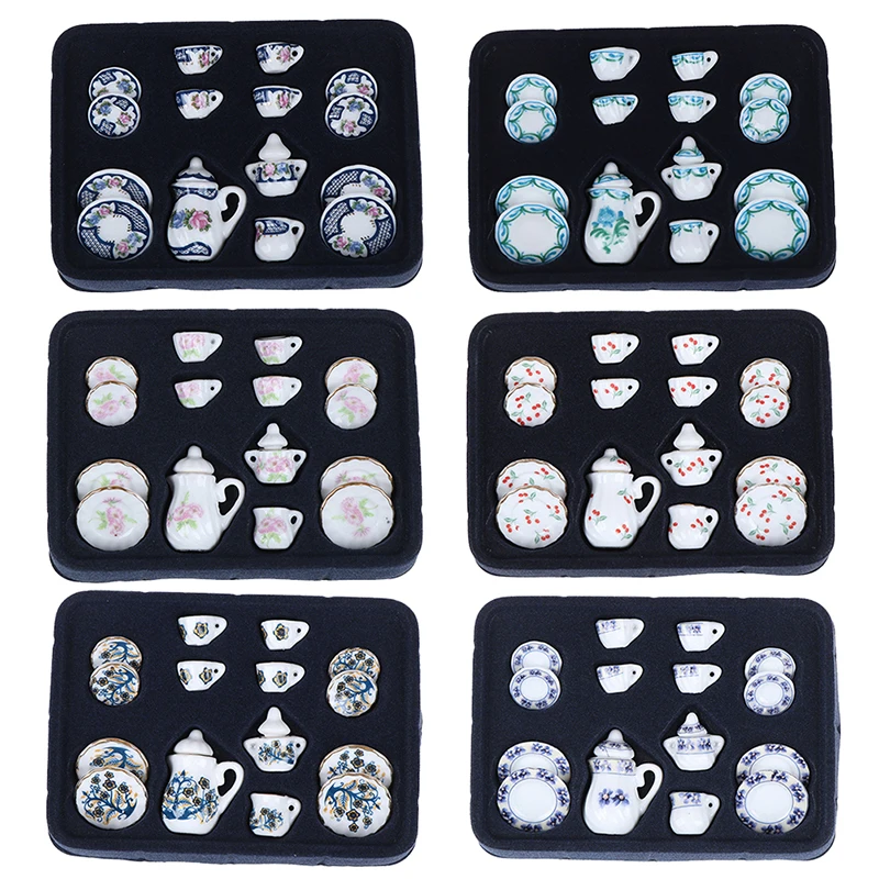 15 шт. набор керамических чайных чашек чайный Цветочная посуда кухонный кукольный