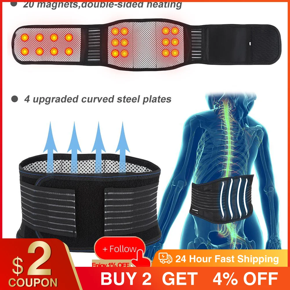 

Belt Lumbar Brace Massage Band Adjustable Waist Tourmaline Self Heating Magnetic Therapy Back Waist Health Care Back Support