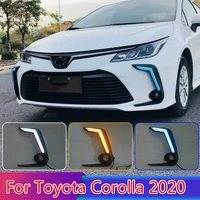 for toyota corolla 2020 2pcs led daytime light running super brightness 12v car led drl waterproof abs daylight bulb